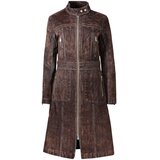 Desigual ženski trench kaput od brušene tkanine s patentnim zatvaračem smeđi | shoptok.hr
