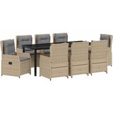  Vrtni set za objed 9 pcs Bež i svijetlo siva poliratan | shoptok.hr