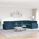 Modularna sofa s jastucima, plava baršunasta | shoptok.hr