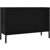 vidaXL komoda crna 105 x 35 x 70 cm od čelika i kaljenog stakla | shoptok.hr
