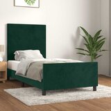  Okvir za krevet bez madraca tamnozeleni 100x200 cm baršunasti | shoptok.hr