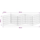  Gabionska košara od pocinčanog čelika 120 x 30 x 50 cm | shoptok.hr