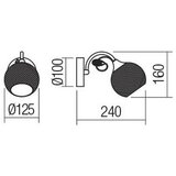  Redo 02-969 - Zidna lampa ASPERA 1xE14/28W/230V crna | Eponuda.com
