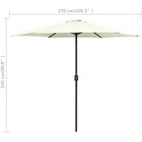  Vrtni suncobran s aluminijskim stupom 270x246 cm pijesak bijeli | Eponuda.com