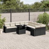 vidaXL 11-dijelni set vrtnih sofa od poliratana s jastucima crni | shoptok.hr
