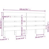  Uzglavlje 150 x 3 x 80 cm od masivne borovine | Eponuda.com