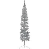  Tanka umjetna polovica božićnog drvca sa stalkom srebrna 240 cm | shoptok.hr