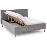 Meise Möbel Sivi tapecirani bračni krevet s prostorom za odlaganje s podnicom 180x200 cm Riva – | shoptok.hr