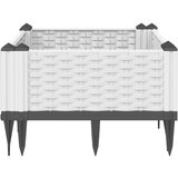  Cvetlično korito z zatiči belo 42,5x42,5x28,5 cm PP | Shoptok.si