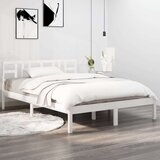  Posteljni okvir bel iz trdnega lesa 200x200 cm, (20684554) Cene