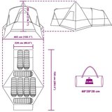  Teepee šator s krovom s pohranom Plava 720 x 465 x 295 cm | shoptok.hr
