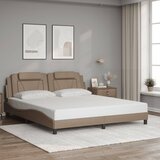 Maison Chic Posteljni okvir - Dvoposteljna postelja - Zakonska postelja z vzglavjem kapučino 180x200 cm umetno usnje-J5944, (21766791) | Shoptok.si