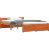  Krevetna konstrukcija s uzglavljem Voštano smeđa 135 x 190 cm | shoptok.hr