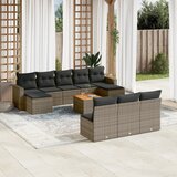 vidaXL 11-dijelni set vrtnih sofa od poliratana s jastucima sivi Cijene