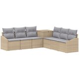 Set sofe 7 pcs Bež i svijetlo siva Poli Rattan i čelik Cijene