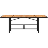  Vrtni stol s pločom od drva bagrema crni 190x80x75 cm poliratan | shoptok.hr