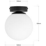  plafonsko svetlo moonlight 1xE27/15W/230V prečnika 16 cm crno | Eponuda.com