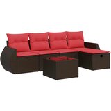 6-dijelni set vrtnih sofa od poliratana s jastucima smeđi | shoptok.hr