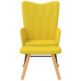 vidaXL Stolica za ljuljanje s osloncem za noge boja senfa od tkanine | shoptok.hr