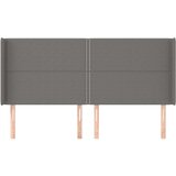  Uzglavlje s ušima tamnosivi 203x16x118/128 cm od tkanine | shoptok.hr