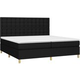  Box spring postelja z vzmetnico LED črna 200x200 cm blago, (20901925) | Shoptok.si