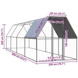 vidaXL Zunanji kokošnjak 2x8x2 m pocinkano jeklo | Shoptok.si