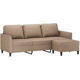 Trosjed s tabureom boja cappuccina 180 cm od umjetne kože | shoptok.hr
