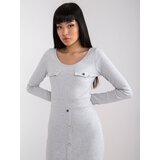 RUE PARIS Dress-RV-SK-7437.67-light gray | Shoptok.si