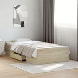 Maison Chic Posteljni okvir - Enojna postelja - Postelja za odrasle s predali sonoma hrast 100x200cm inženirski les, (21695162) | Shoptok.si