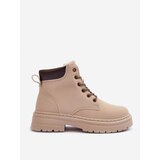 Boto Women's Quilted Lined Lace-Up Boots Beige Corbin | shoptok.hr