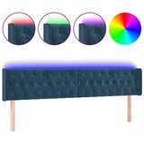 The Living Store led posteljno vzglavje temno modro 183x16x78/88 cm žamet - led vzglavje, (21487935) | Shoptok.si