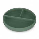 Petite&Mars Silikonski okrugli tanjur s odjeljcima i vakuumom 6 m+ Take&Match, Misty Green Cijene