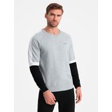 Ombre Tri-color men's sweatshirt with raglan sleeves - gray | Shoptok.si