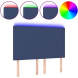 Maison Chic led posteljno vzglavje - vzglavna omarica - nočna omarica modro 144x5x118/128 cm blago, (21711790) | Shoptok.si
