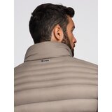 Ombre Men's lightweight jacket of combined materials with hood and decorative quilting - black | shoptok.hr