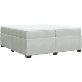  Krevet s oprugama i madracem svjetlosivi 200x200 cm baršunasti | shoptok.hr