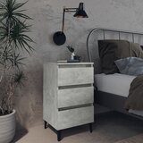 vidaXL noćni ormarić s metalnim nogama boja betona 40 x 35 x 69 cm Cijene