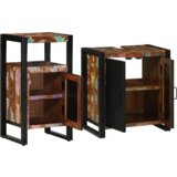vidaXL Komplet pohištva za kopalnico 2 pcs Rjava trden predelan les | Shoptok.si