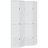 Sobna pregrada s 4 panela bijela od masivnog drva paulovnije | shoptok.hr