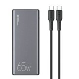 Usams zunanja baterija powerbank 30.000 mAh US-CD165 Quick Charge / PD 65W z LCD-jem / 3x izhod - črn Cene