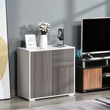 HOMCOM Večnamenska omara 2 predala in 2 omarici, tlačno odpiranje, pohištvo za dnevno sobo, kuhinjo, pisarno, (20745274) Cene