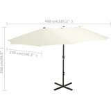  suncobran s aluminijskim stupom 460 x 270 cm pješčani | Eponuda.com