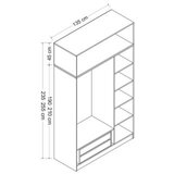 Hanah home minar 3 mebran kapak 2 Çekmece 255 - white white wardrobe | Eponuda.com