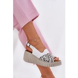 ARTIKER Womens Sandals Made Of Natural Leather On Wedge White | Shoptok.si