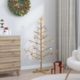  Drveno božićno drvce Smeđa 125 cm Masivno borovo drvo | shoptok.hr