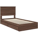  Krevet s od storage Smeđi hrast 100 x 200 cm Konstruirano drvo | shoptok.hr