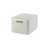 BOX za odlaganje M bijeli sa poklopcem RATTAN
