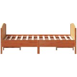  Okvir kreveta s uzglavljem voštano smeđi 140x190 cm od borovine | shoptok.hr