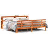  Okvir kreveta s uzglavljem voštano smeđi 180x200 cm od borovine | shoptok.hr