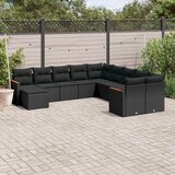  11-dijelni set vrtnih sofa od poliratana s jastucima crni | shoptok.hr